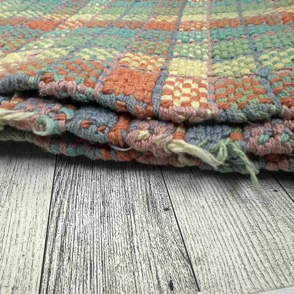 Woven Placemat Pastel Doily Shabby Pastel Checkered 18